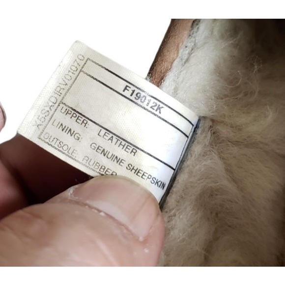 Women's Ugg 5612 Brown Leather Fur Lined Slip-On Slippers Size 8 - Picture 11 of 12